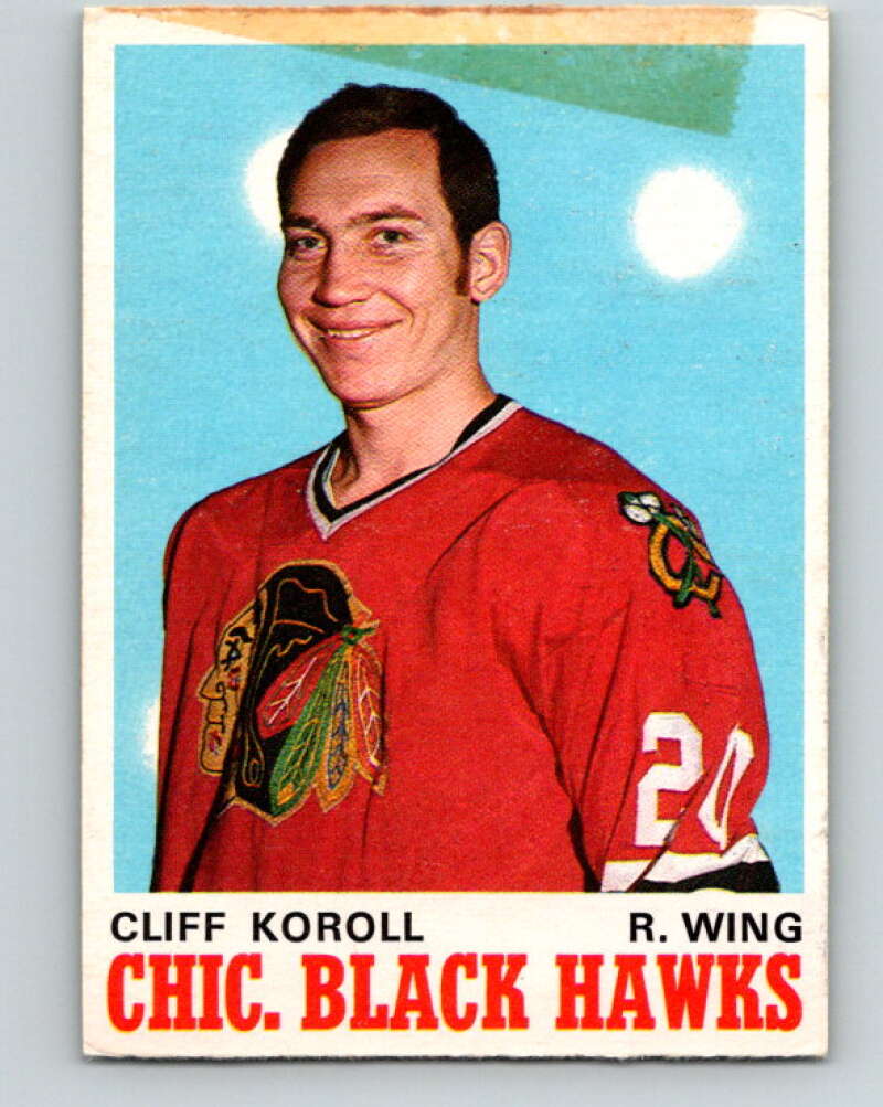 1970-71 O-Pee-Chee #147 Cliff Koroll RC Rookie Chicago Blackhawks V2753