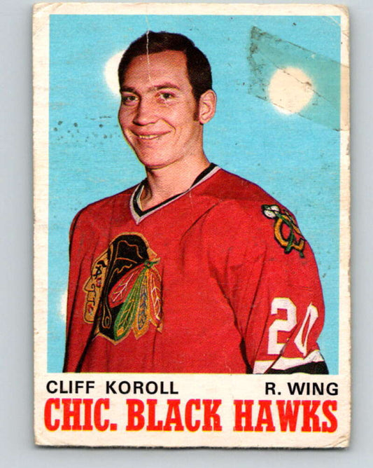 1970-71 O-Pee-Chee #147 Cliff Koroll  RC Rookie Chicago Blackhawks  V2756