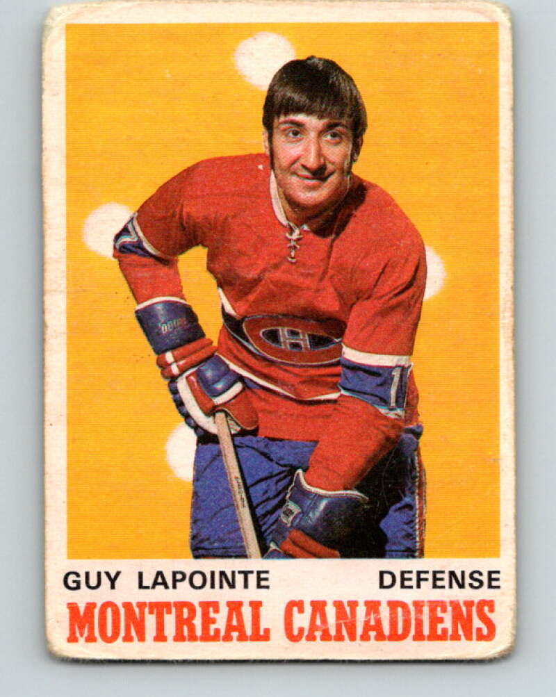 1970-71 O-Pee-Chee #177 Guy Lapointe RC Rookie Montreal Canadiens V2856