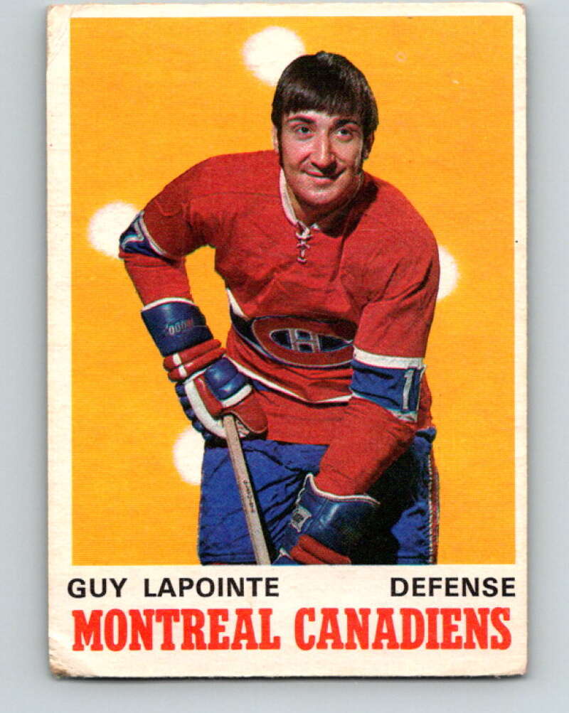 1970-71 O-Pee-Chee #177 Guy Lapointe RC Rookie Montreal Canadiens V2857