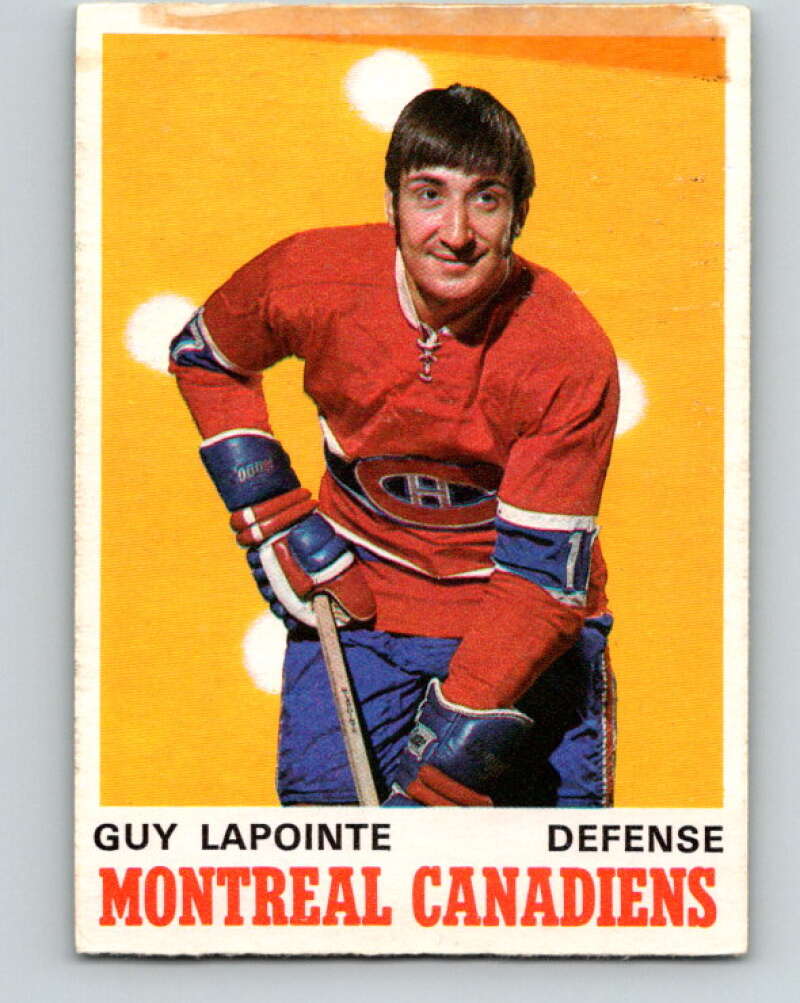 1970-71 O-Pee-Chee #177 Guy Lapointe RC Rookie Montreal Canadiens V2858