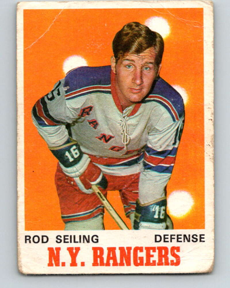 1970-71 O-Pee-Chee #184 Rod Seiling New York Rangers V2895