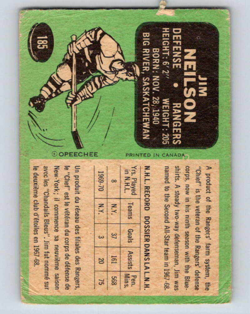 1970-71 O-Pee-Chee #186 Dennis Hextall California Golden Seals V2899