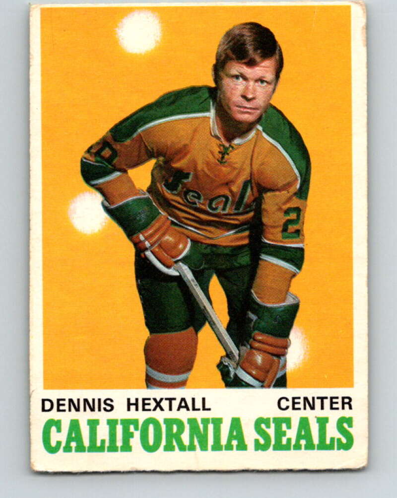 1970-71 O-Pee-Chee #186 Dennis Hextall California Golden Seals V2901