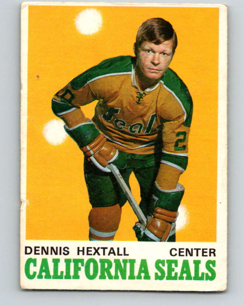 1970-71 O-Pee-Chee #186 Dennis Hextall California Golden Seals V2902