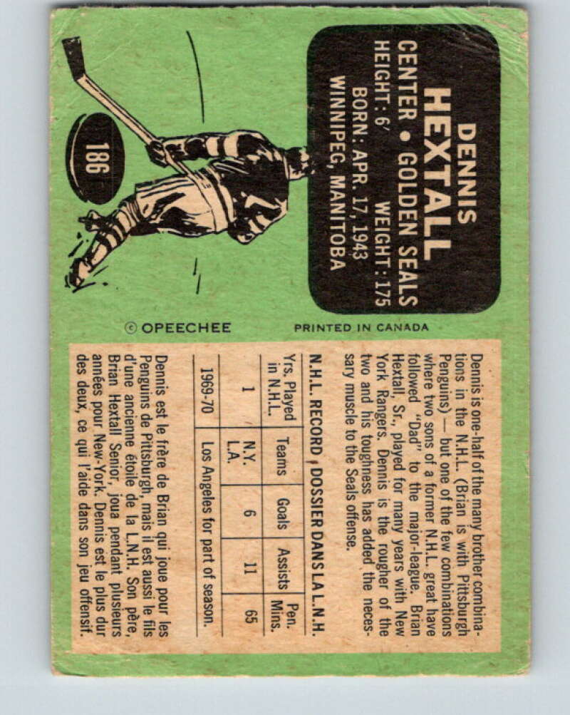 1970-71 O-Pee-Chee #187 Gerry Ehman California Golden Seals V2905