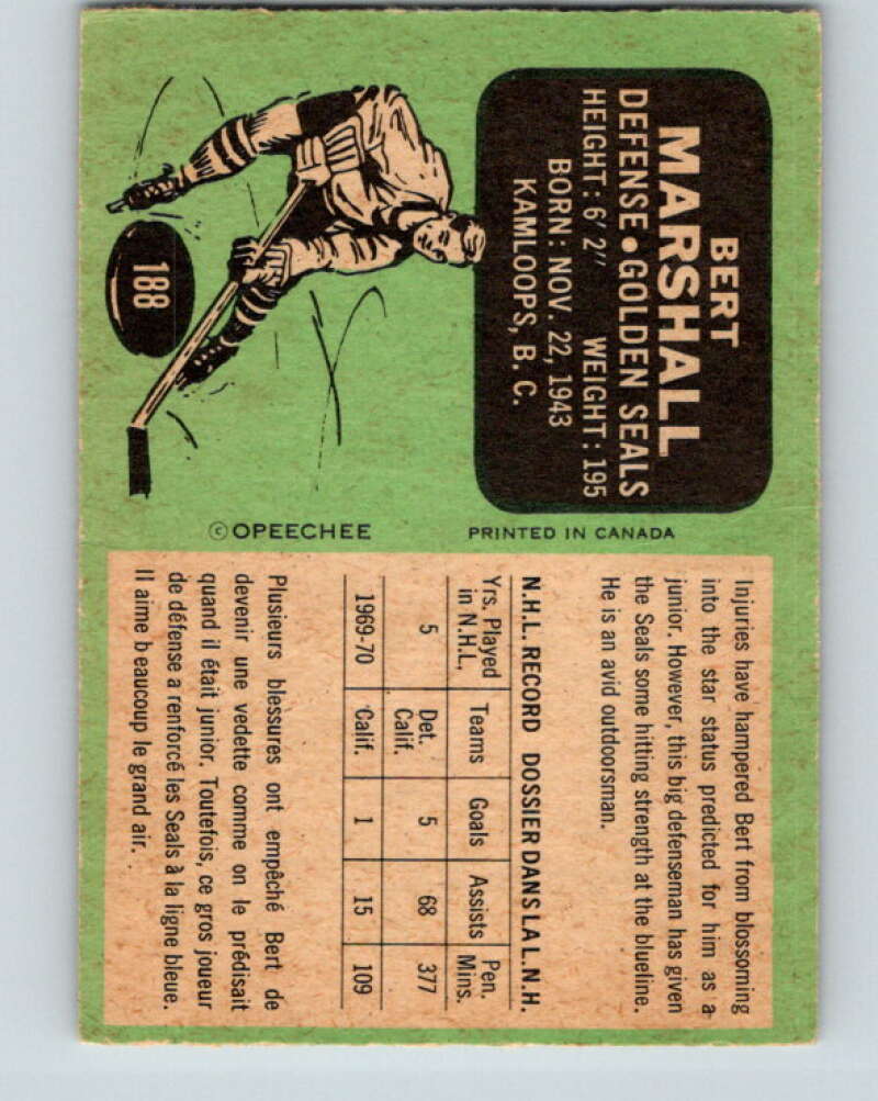 1970-71 O-Pee-Chee #189 Gary Croteau RC Rookie Seals V2912