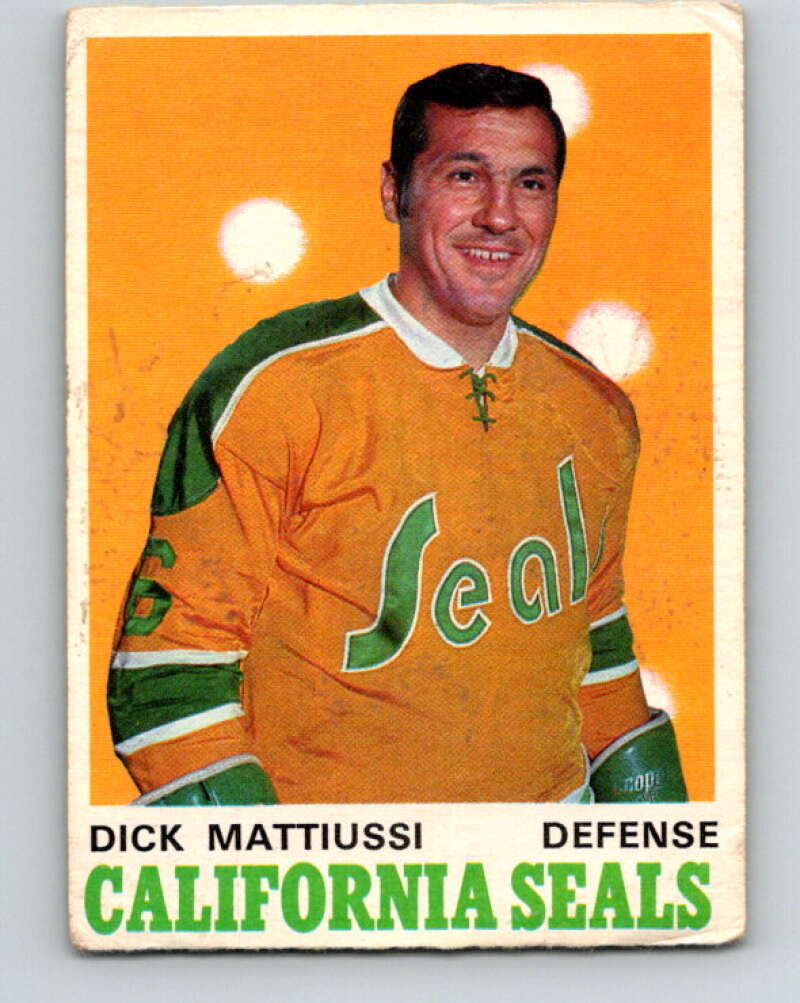 1970-71 O-Pee-Chee #192 Dick Mattiussi California Golden Seals V2919