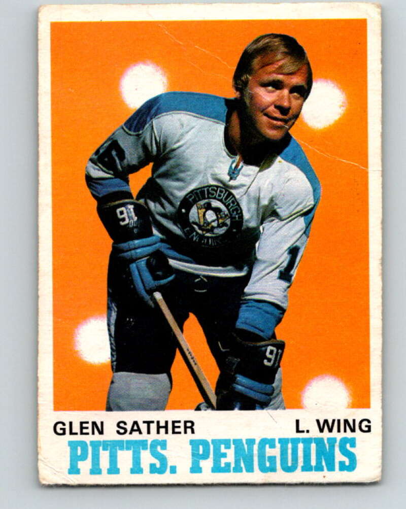 1970-71 O-Pee-Chee #205 Glen Sather Pittsburgh Penguins V2968