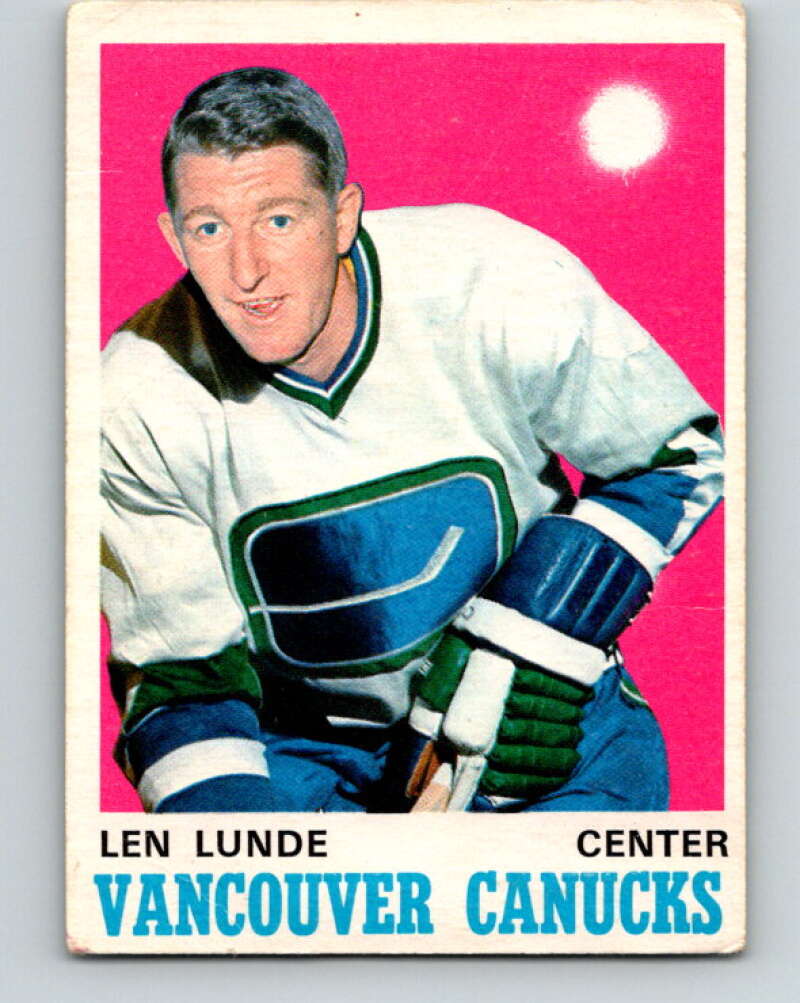 1970-71 O-Pee-Chee #230 Len Lunde Vancouver Canucks V3039