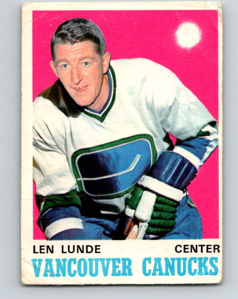 1970-71 O-Pee-Chee #230 Len Lunde Vancouver Canucks V3040