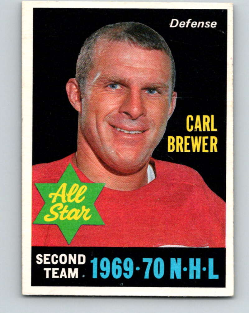 1970-71 O-Pee-Chee #243 Carl Brewer AS Detroit Red Wings V3079