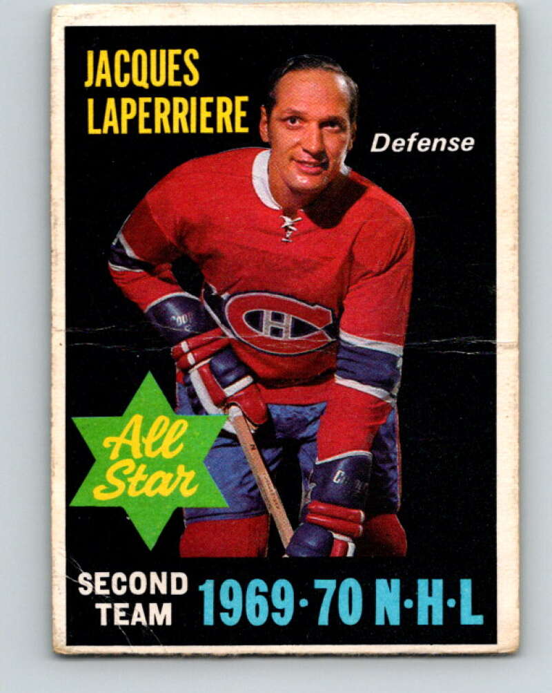 1970-71 O-Pee-Chee #245 Jacques Laperriere AS Montreal Canadiens V3086