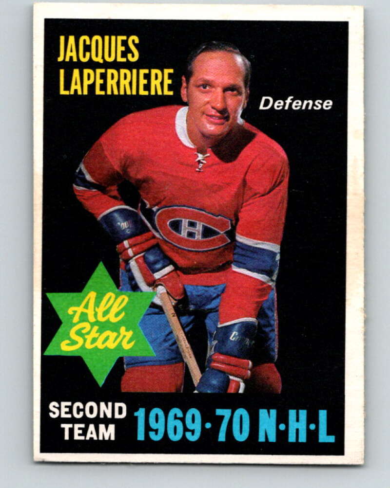 1970-71 O-Pee-Chee #245 Jacques Laperriere AS Montreal Canadiens V3087