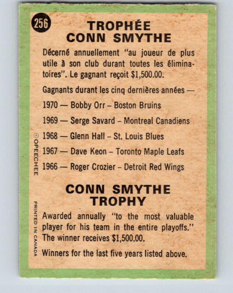 1970-71 O-Pee-Chee #256 Conn Smythe Trophy V3119