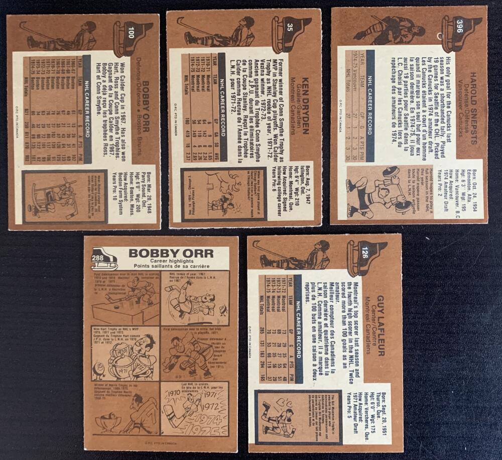 1975-76 O-Pee-Chee NHL Hockey Complete Set 1-396 Ex-Mt *0166