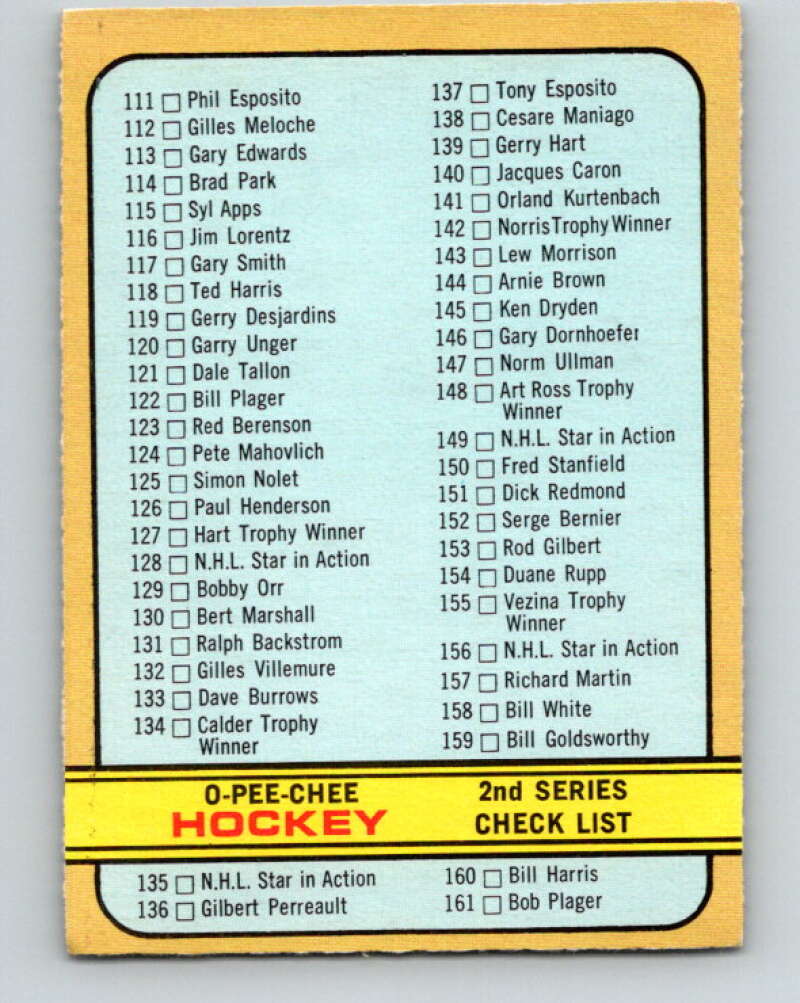 1972-73 O-Pee-Chee #19 Checklist UER V3244