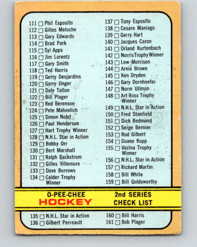 1972-73 O-Pee-Chee #19 Checklist UER V3246