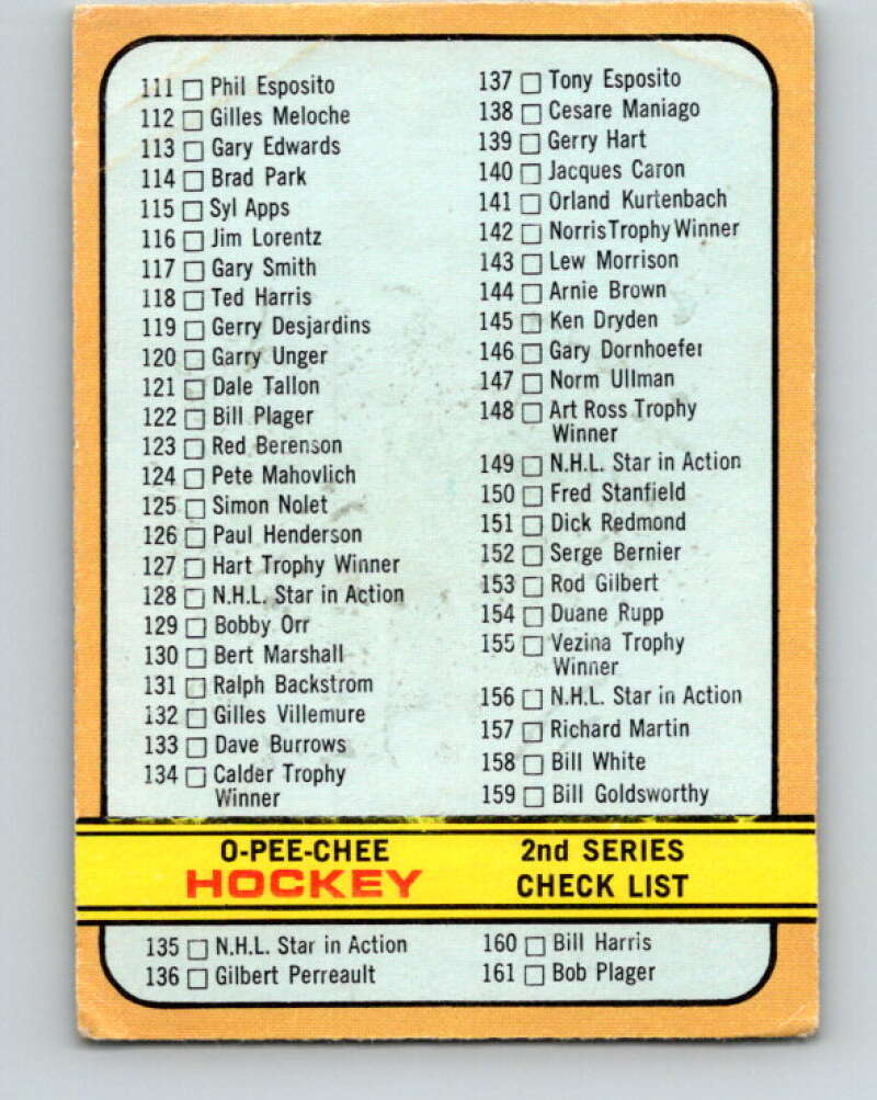 1972-73 O-Pee-Chee #19 Checklist UER V3247