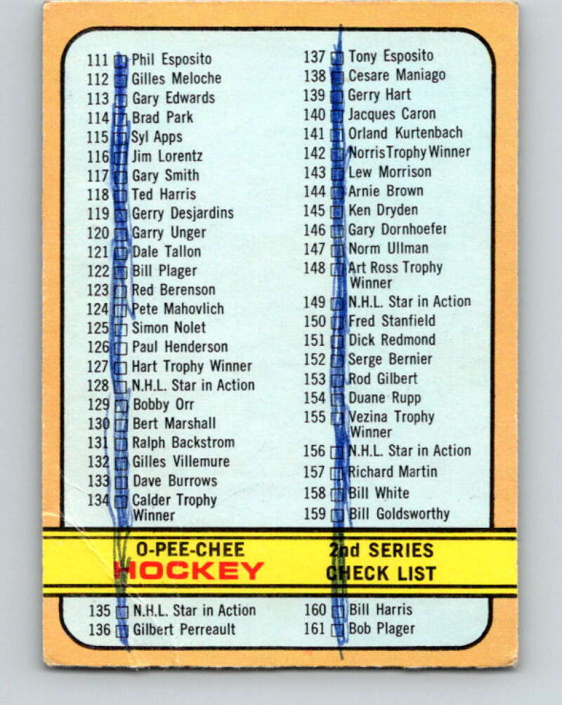 1972-73 O-Pee-Chee #19 Checklist UER V3250