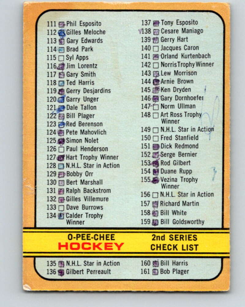 1972-73 O-Pee-Chee #19 Checklist UER V3251