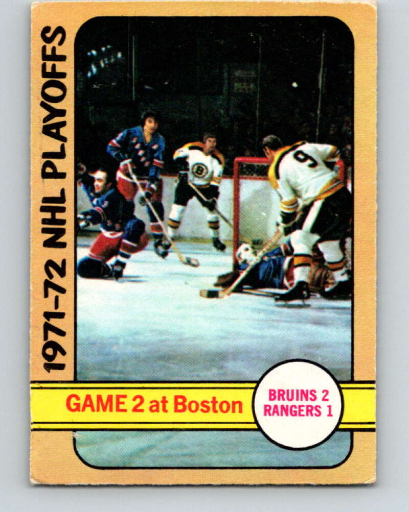 1972-73 O-Pee-Chee #20 Playoff Game 2 Boston Bruins/New York Rangers V3257