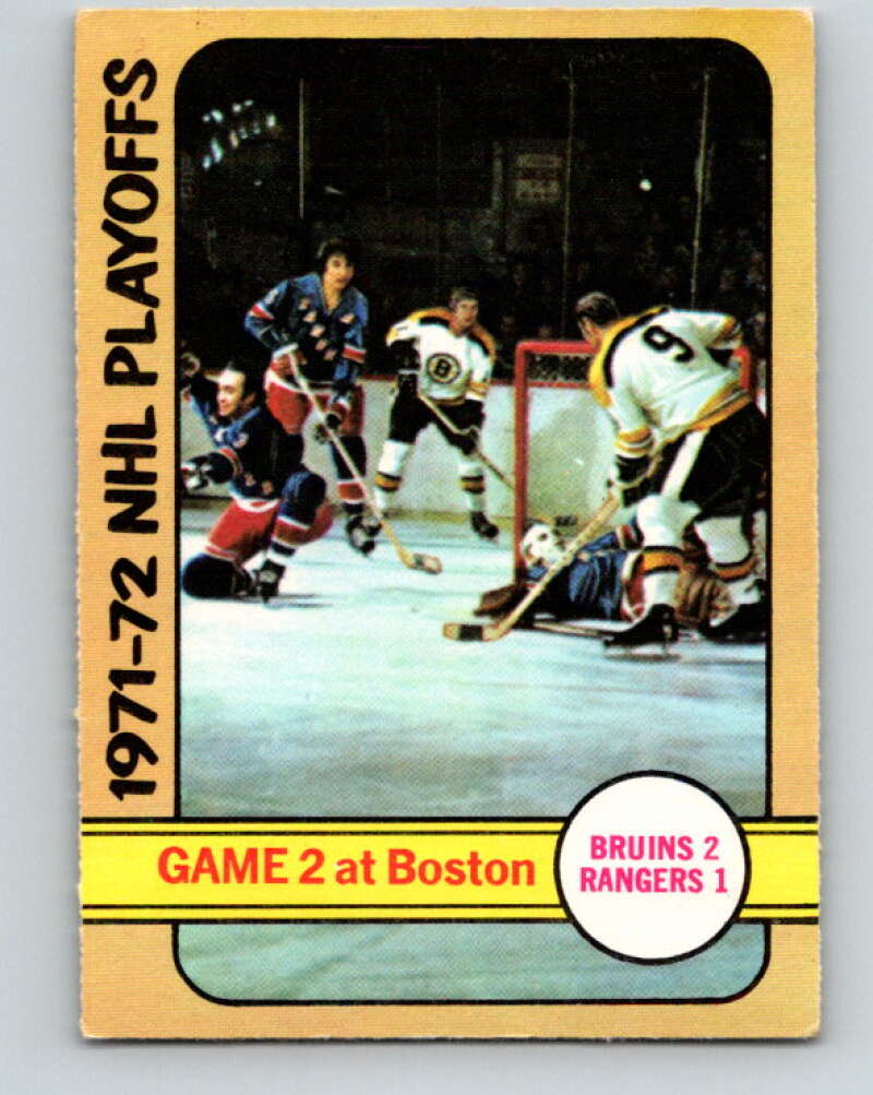 1972-73 O-Pee-Chee #20 Playoff Game 2 Boston Bruins/New York Rangers V3258