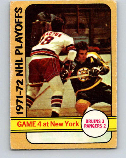 1972-73 O-Pee-Chee #38 Playoff Game 4  Boston Bruins/New York Rangers  V3369