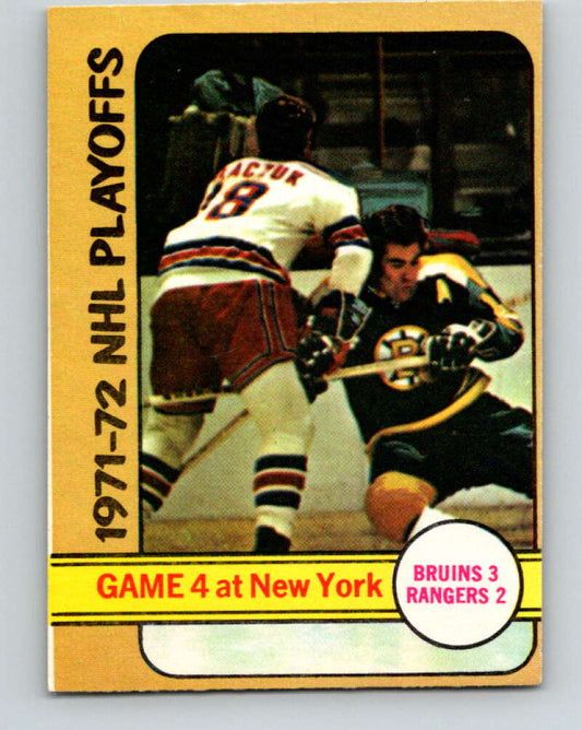 1972-73 O-Pee-Chee #38 Playoff Game 4  Boston Bruins/New York Rangers  V3370