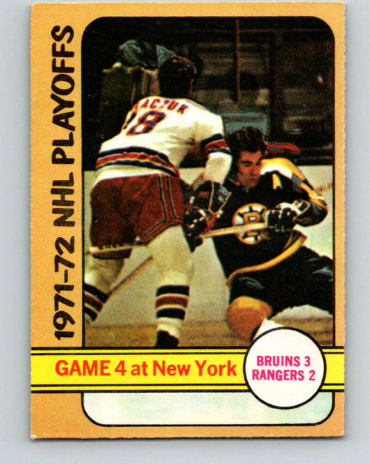 1972-73 O-Pee-Chee #38 Playoff Game 4  Boston Bruins/New York Rangers  V3371