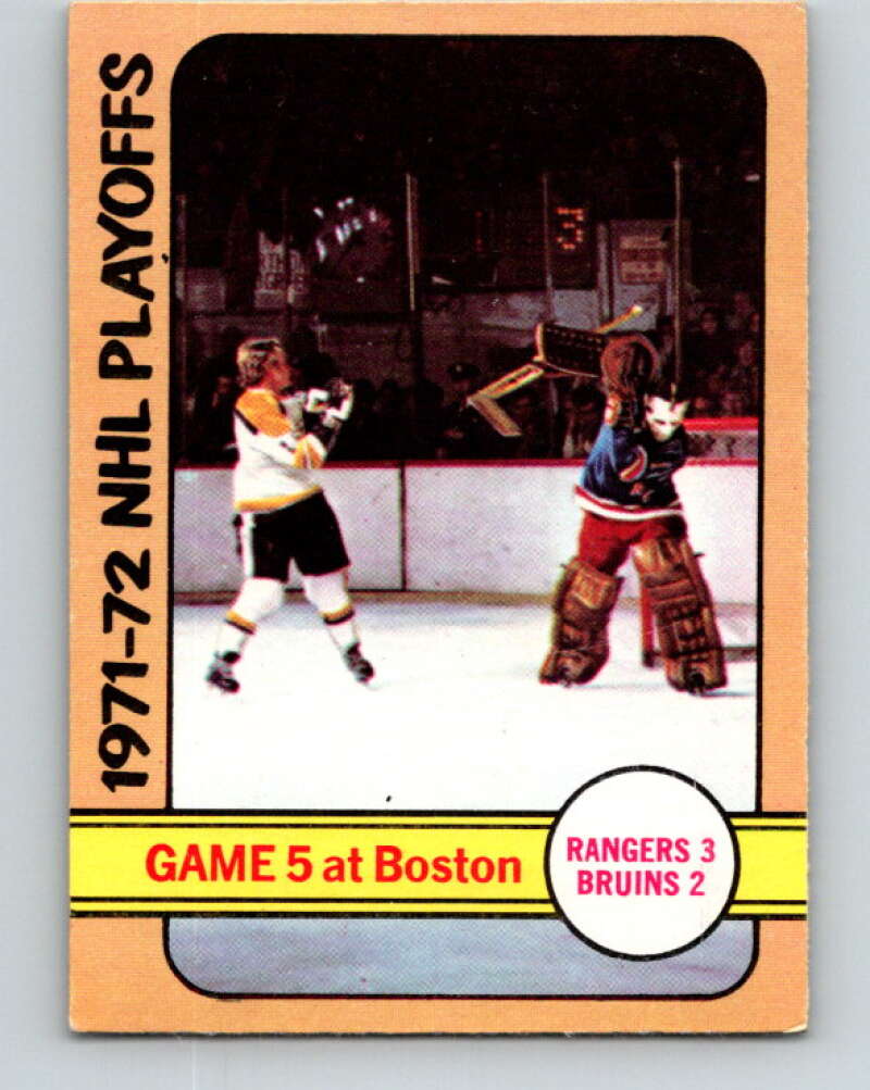 1972-73 O-Pee-Chee #54 Playoff Game 5 New York Rangers/Boston Bruins V3461