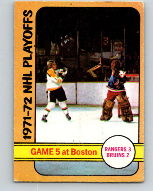1972-73 O-Pee-Chee #54 Playoff Game 5  New York Rangers/Boston Bruins  V3462