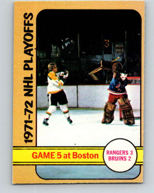 1972-73 O-Pee-Chee #54 Playoff Game 5  New York Rangers/Boston Bruins  V3465