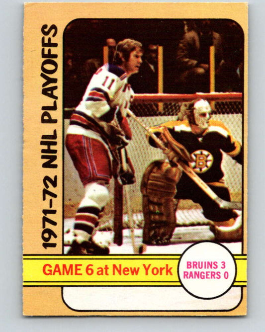 1972-73 O-Pee-Chee #63 Playoff Games 6  Boston Bruins/New York Rangers  V3527