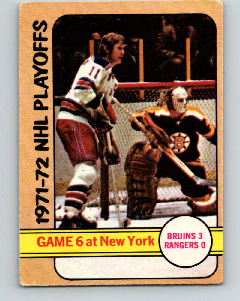 1972-73 O-Pee-Chee #63 Playoff Games 6 Boston Bruins/New York Rangers V3529