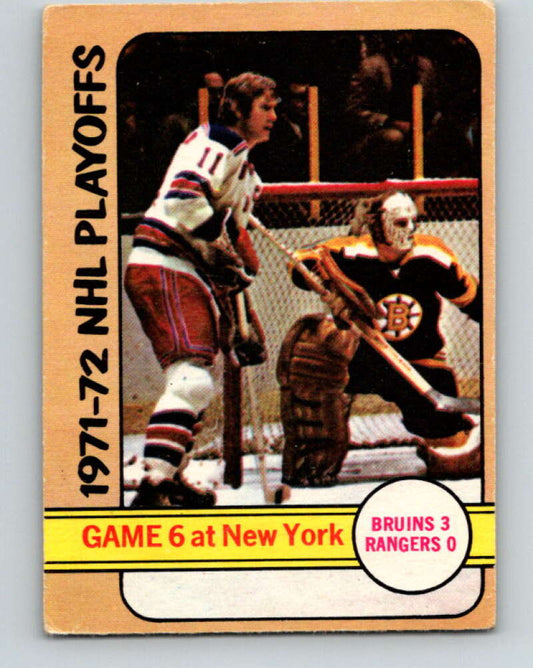 1972-73 O-Pee-Chee #63 Playoff Games 6  Boston Bruins/New York Rangers  V3529