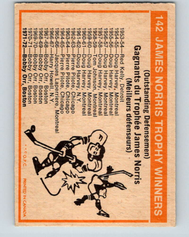 1972-73 O-Pee-Chee #142 Norris Trophyinners V3894