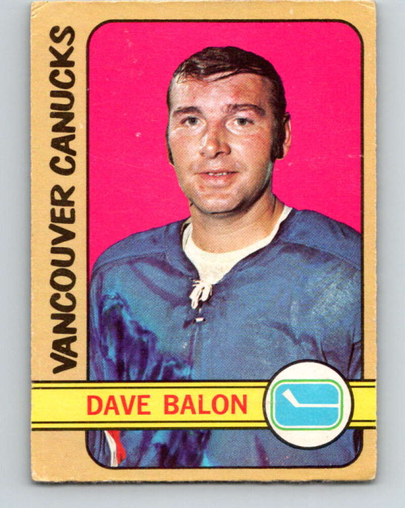 1972-73 O-Pee-Chee #162 Dave Balon UER Vancouver Canucks V3956
