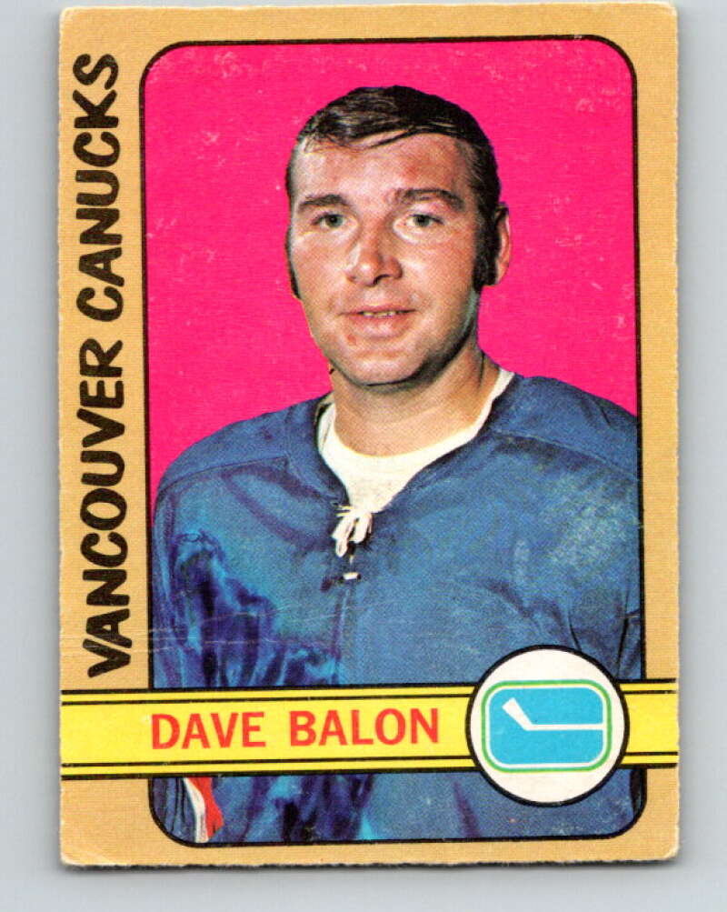 1972-73 O-Pee-Chee #162 Dave Balon UER Vancouver Canucks V3960