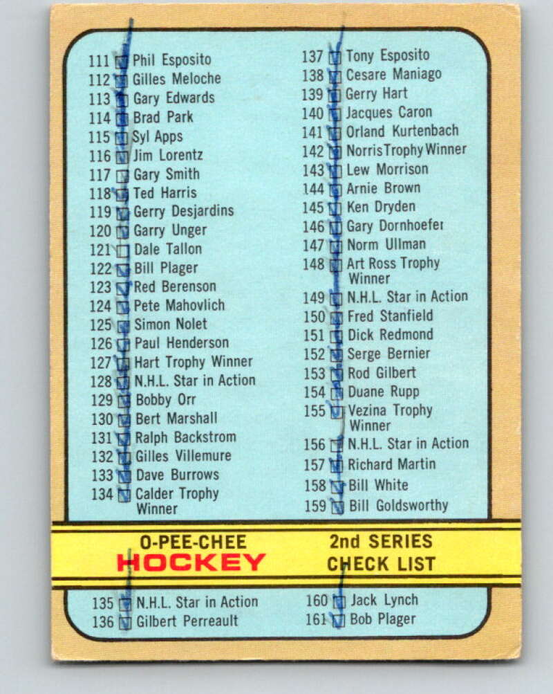 1972-73 O-Pee-Chee #190 Checklist V4073