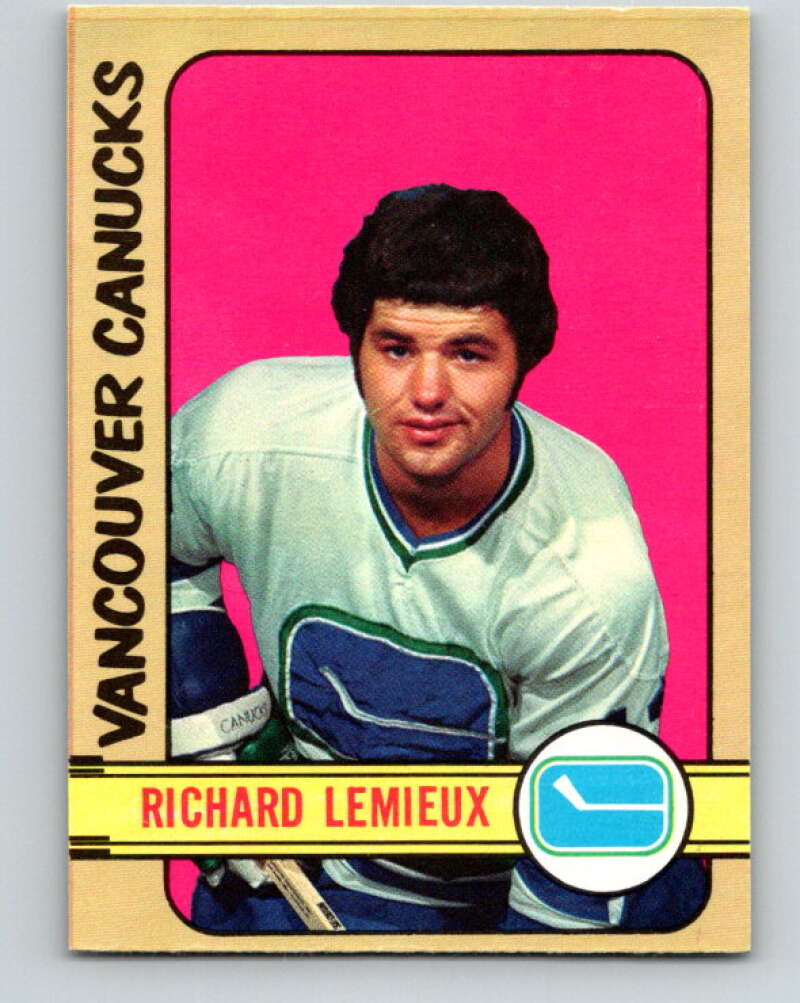 1972-73 O-Pee-Chee #202 Richard Lemieux RC Rookie Vancouver Canucks V4121