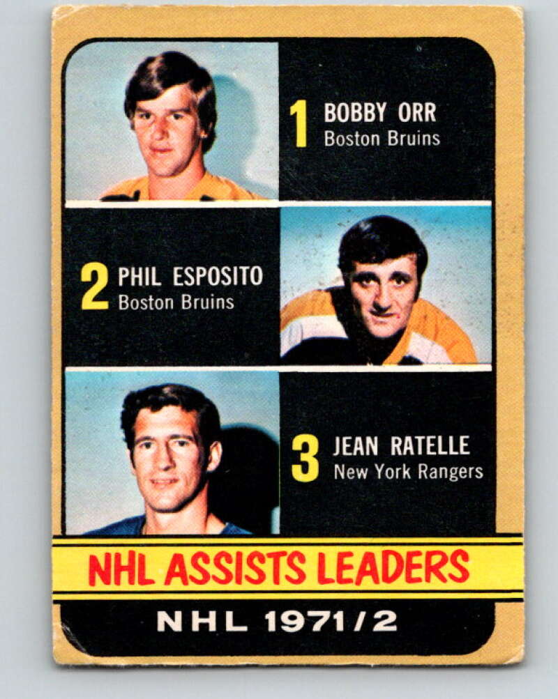 1972-73 O-Pee-Chee #283 Bobby Orr/Phil Esposito/Jean Ratelle Boston Bruins/New York Rangers V4195
