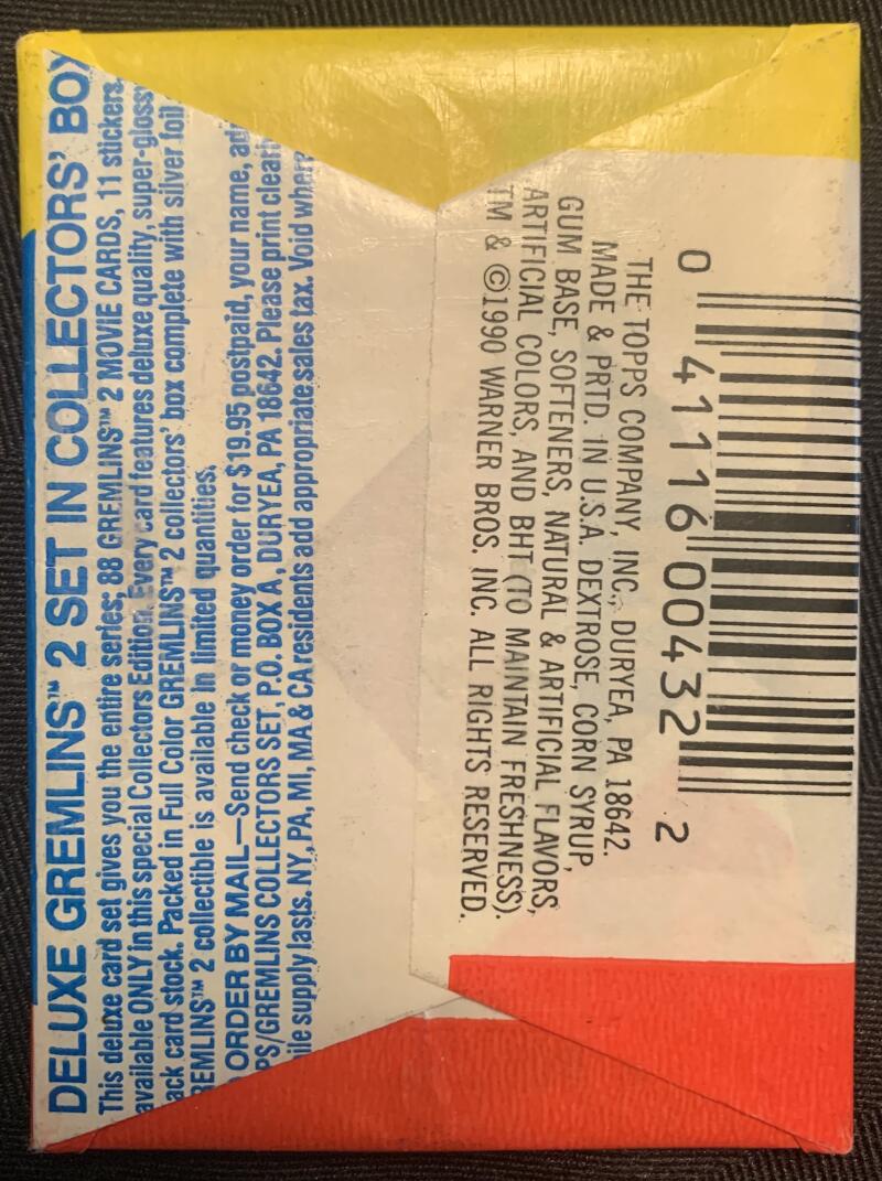 1990 Topps Gremlins 2 Movie Sealed Wax Hobby Trading Pack PK-145