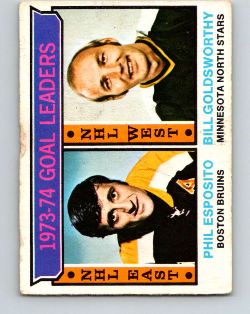 1974-75 O-Pee-Chee #1 Bill Goldsworthy LL Minnesota North Stars V4213