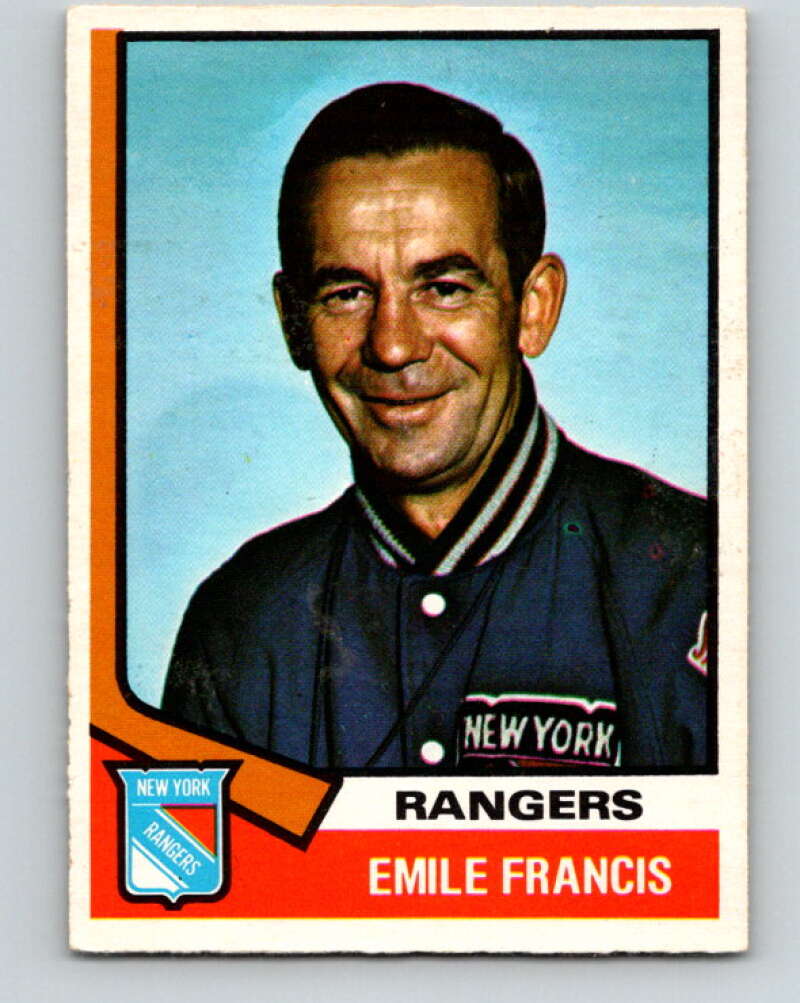 1974-75 O-Pee-Chee #9 Emile Francis CO New York Rangers V4233