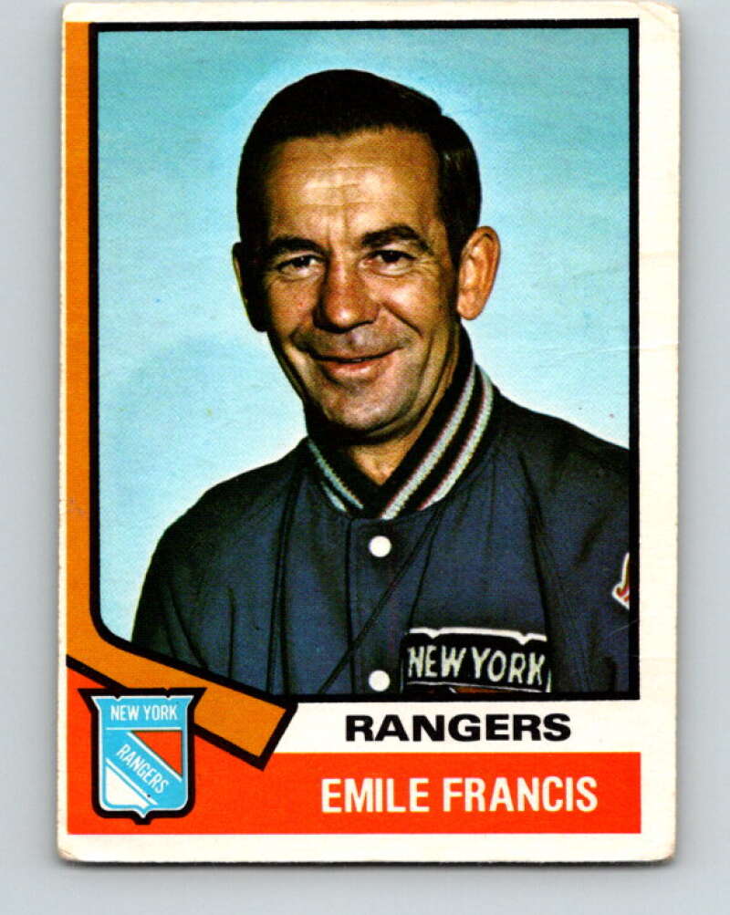1974-75 O-Pee-Chee #9 Emile Francis CO New York Rangers V4235