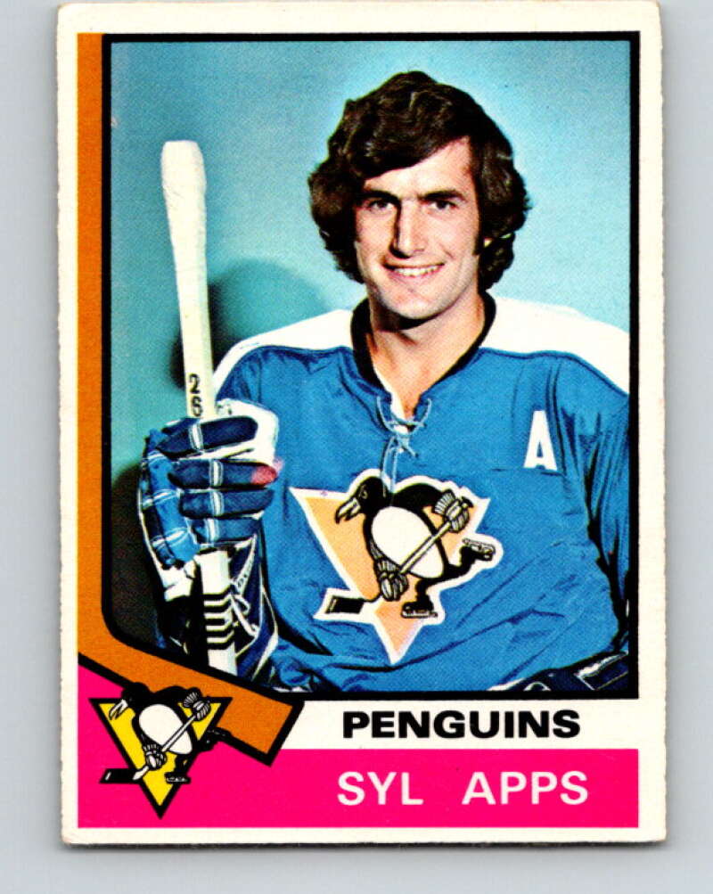1974-75 O-Pee-Chee #13 Syl Apps Jr. Pittsburgh Penguins V4243