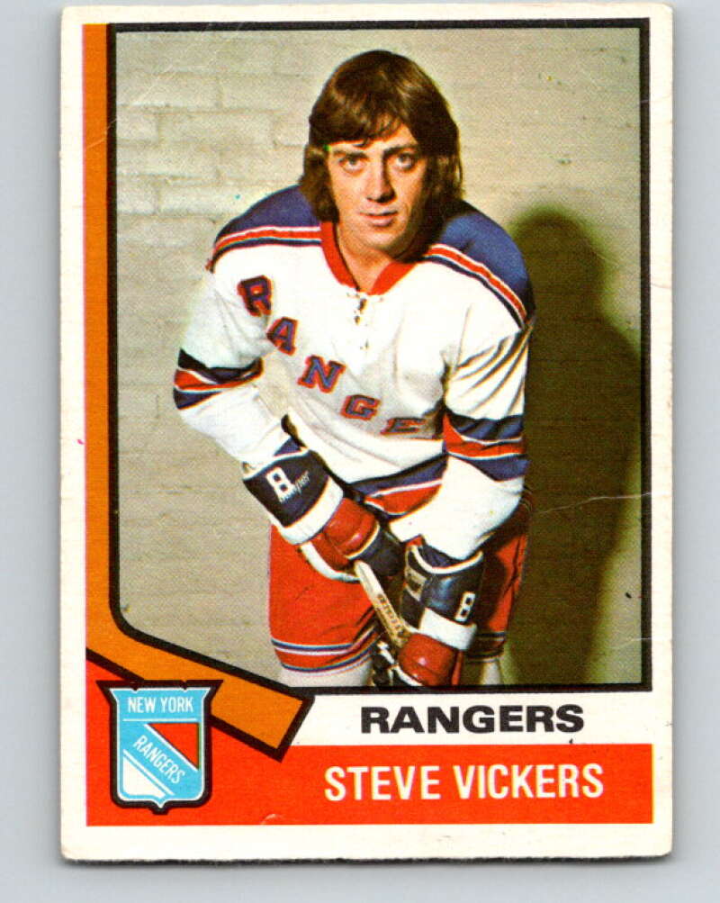 1974-75 O-Pee-Chee #29 Steve Vickers New York Rangers V4281