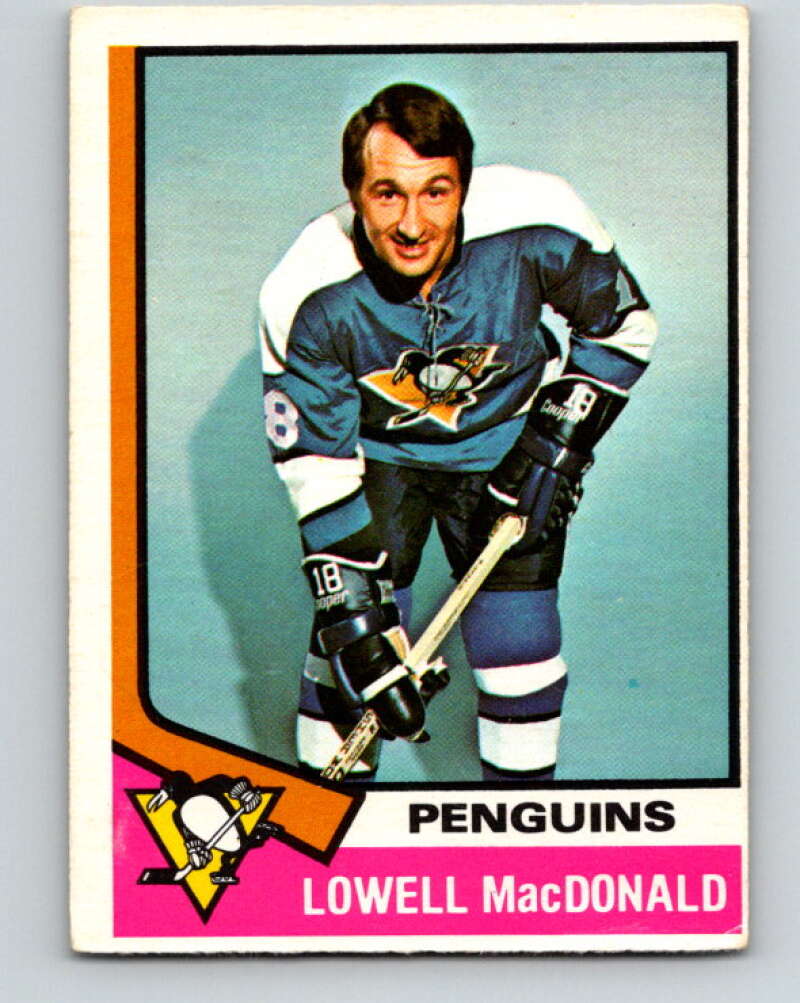 1974-75 O-Pee-Chee #30 Lowell MacDonald UER Pittsburgh Penguins V4283