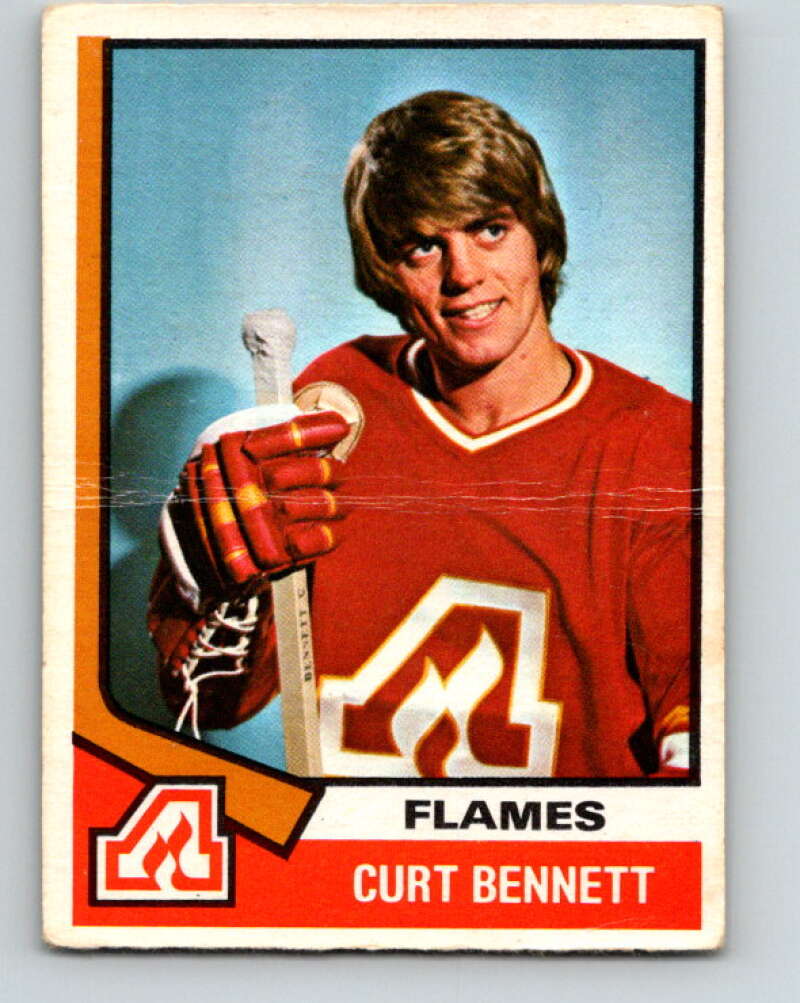 1974-75 O-Pee-Chee #33 Curt Bennett Atlanta Flames V4287